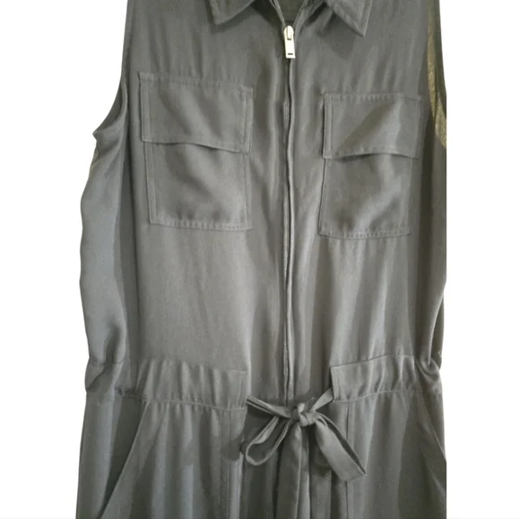 Cabi Caper Black Utility Belted Jumpsuit #5944 Medium Jogger Leg